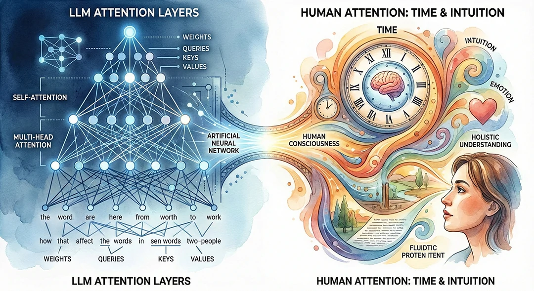 LLM Attention layers e attenzione umana